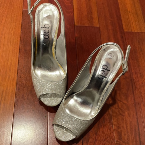 Silver stiletto platform heels - Picture 10 of 12